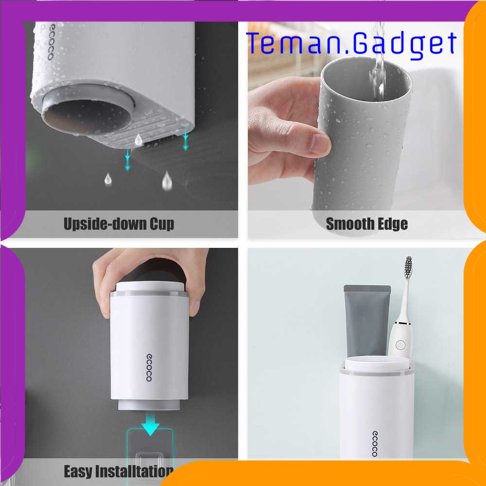 TG-RAK ECOCO Rak Sikat Gigi &amp; Gelas Magnetic Wall Mounted Toothbrush Holder - E1905