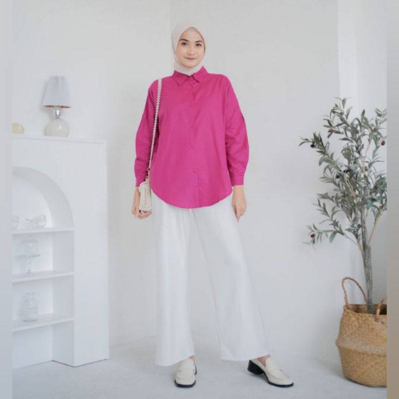 KEMEJA WANITA LINEN OVERSIZE // NELKA LINEN SHIRT