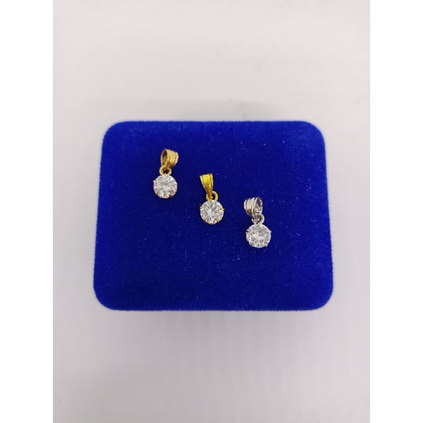 kalung rantai kasandra bulat+liontin solitaire mp/perak asli silver 925 lapis emas/perhiasan fashion wanita terbaru