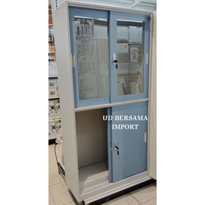 KRISBOW Lemari Kantor Pintu Geser/Filling Cabinet/Lemari Besi - Biru