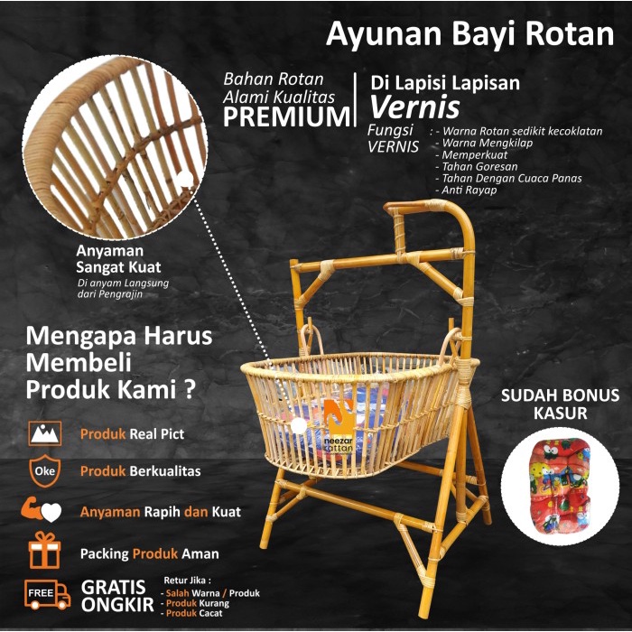 Bayi Ayunan Box Bayi Dari Rotan