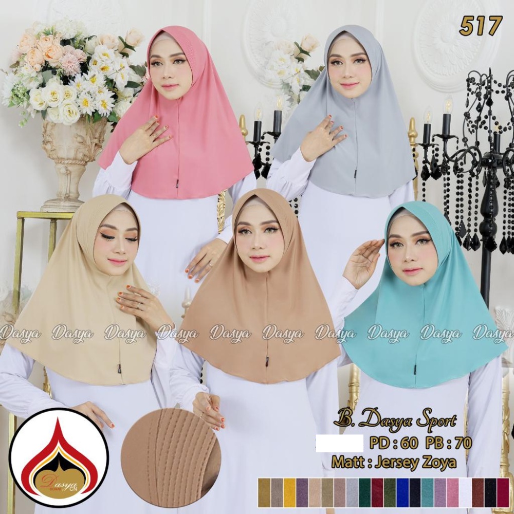 Hijab Daily Bergo Sport Pet Jersey Size M