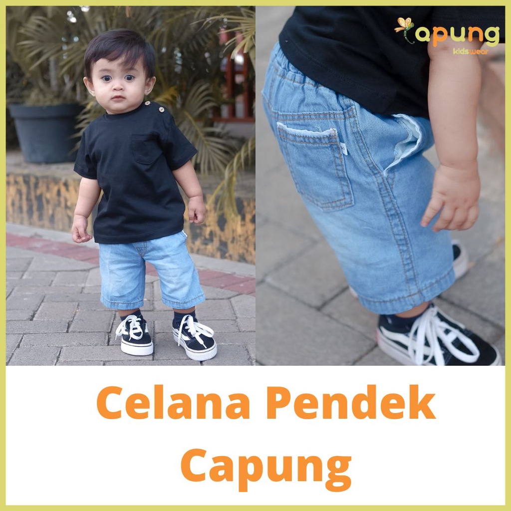 (Capung Kidswear) Celpen Jeans Anak Laki-laki/Celana Pendek Capung Jeans Anak Laki-laki (1-6 tahun)