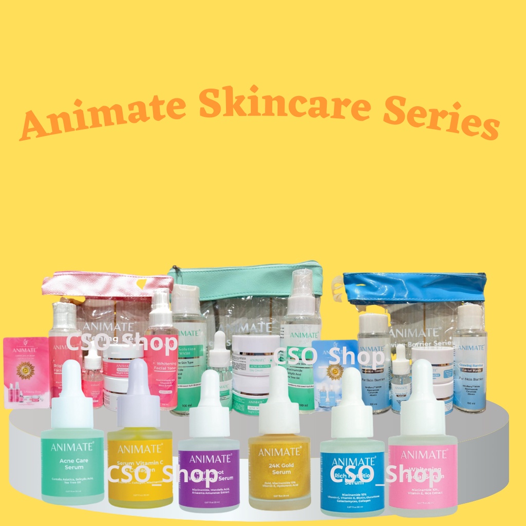 ANIMATE Skincare Whitening(Pink) | Glowing Barrier (biru) | Acne Jerawat (Hijau) - Animate Skincare 