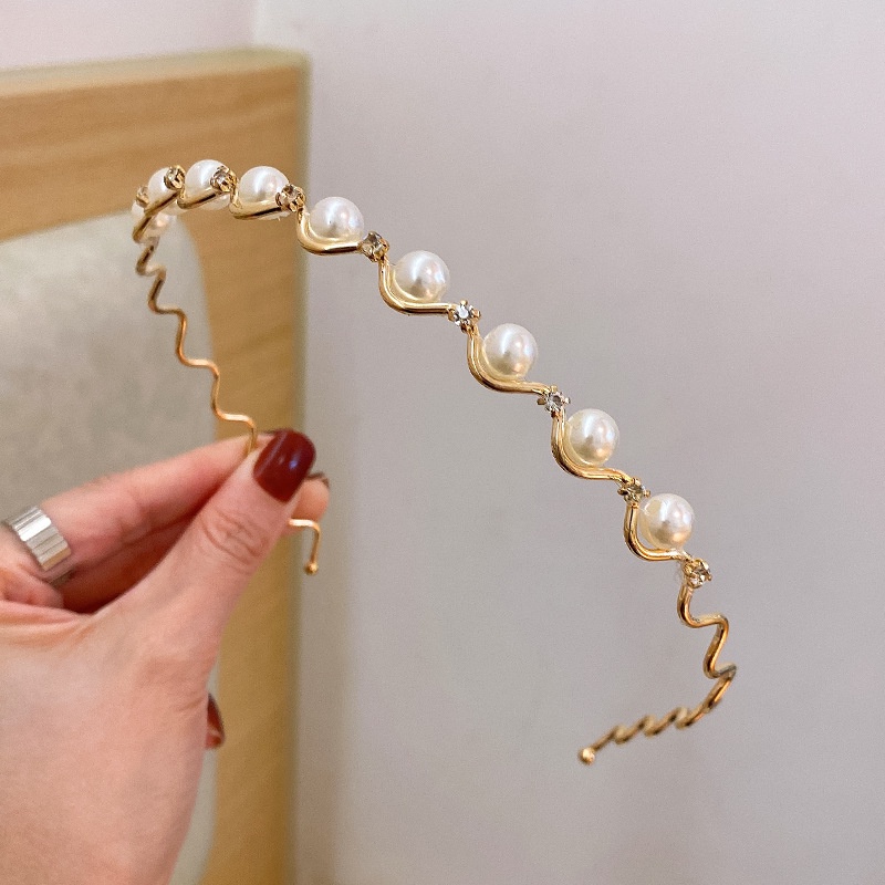 OVERFLOWS.ID BANDO MUTIARA KOREA HEADBAND WANITA BANDANA AKSESORIS RAMBUT BONDU PEARL ORIGINAL MURAH
