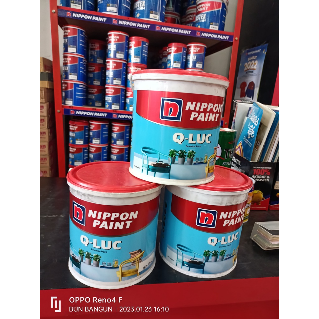QLUC Q Luc Qiluc Cat Tembok Warna Putih Hitam Cream Hijau Biru Abu Nippon Paint Galon 5Kg 5 Kg Murah