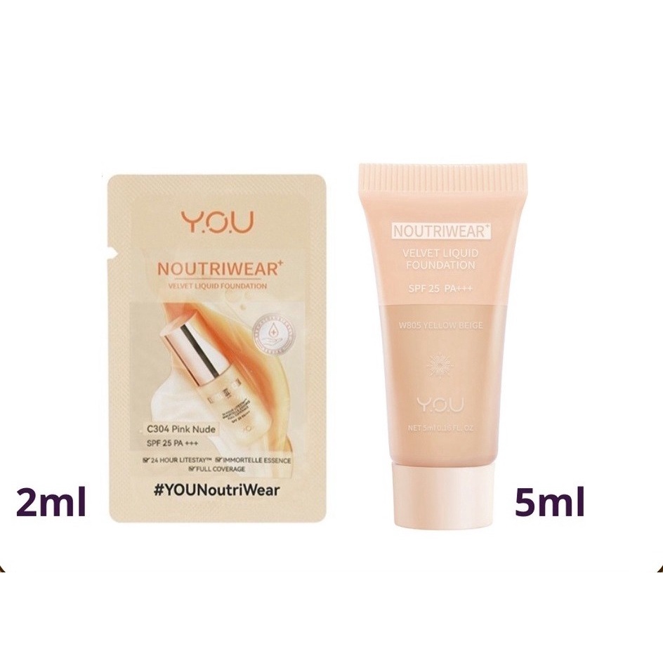 YOU 24H NoutriWear+ Velvet Liquid Foundation [SPF 25&amp; PA+++] -mini size 5  ml