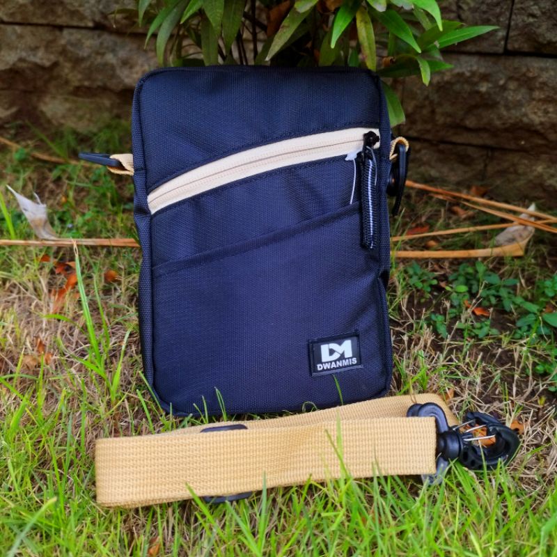 WaistBag Pria Original Bahan Guci Merk DM | Slingbag Pria Slim Minimalis