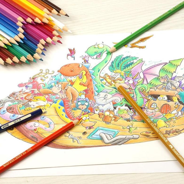 

Baru - Classic colour pencils in round tin 24 warna / pensil warna 24 classic !