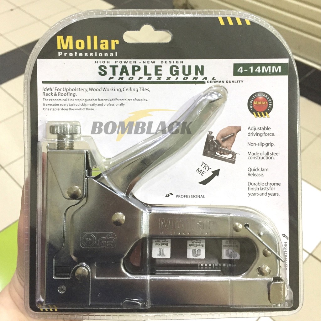 Staples Tembak Mollar 3 in 1 Stapler Gun Steples Jok Motor Gun Tacker MURAH