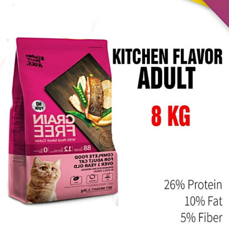 Kitchen Flavour Adult Cat Food Grain Free 8 kg / Kucing Kf Flavour 8kg