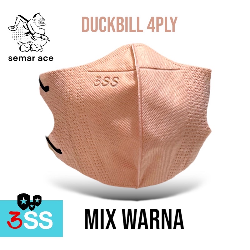 MASKER DUCKBILL 3SS 4 PLY WARNA NO BOX ISI 50