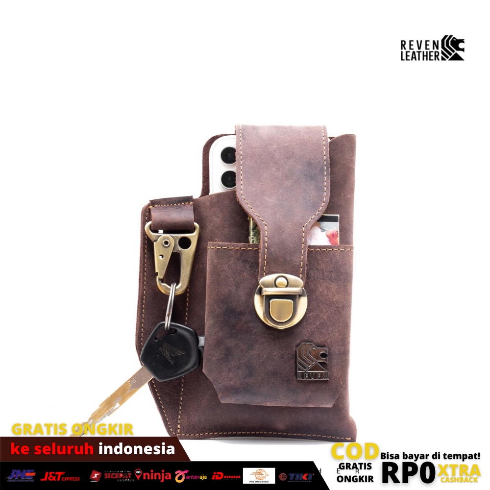 COD READY Tas Selempang HP Pria Original Kulit Keren GRATIS ONGKIR