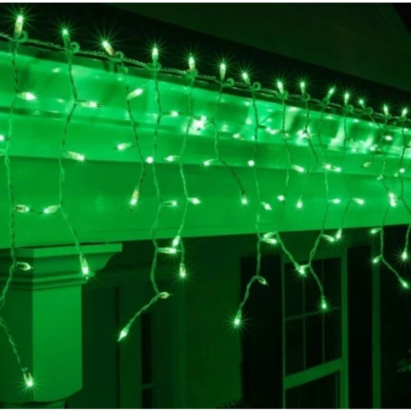 Lampu Hias LED Twinkle Raindrip Model Tirai 144 LED 5M SURYA (1 Warna)