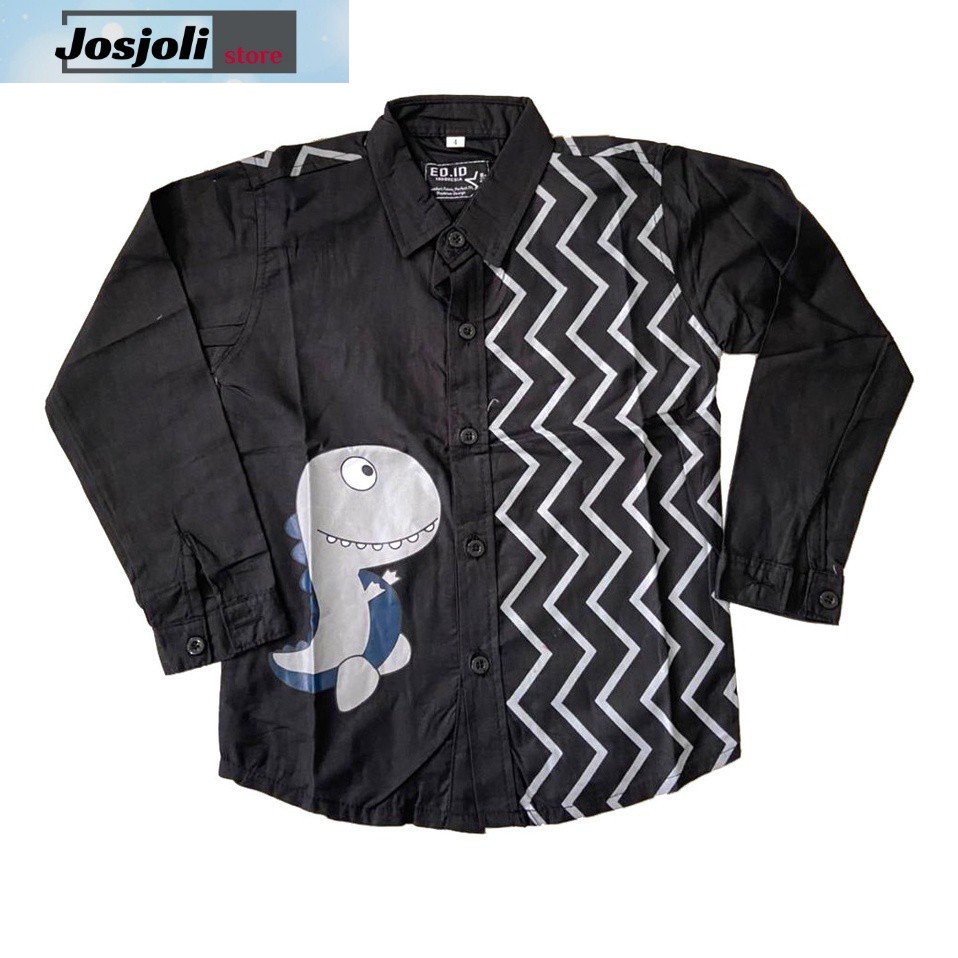 JOSJOLI_STORE/Kemeja Kids Dino/Kemeja Anak Laki-Laki/Usia 1-6 Tahun