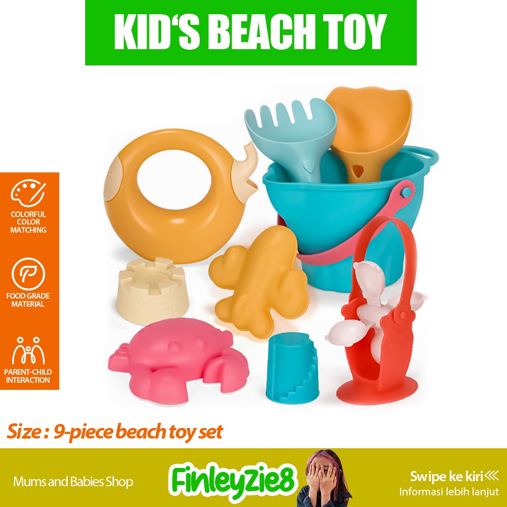 Mainan Pantai / Mainan Anak 1 Set / Mainan Anak 1 Set Lengkap / Mainan Anak Pantai / Mainan Pantai Pasir / Mainan Pantai Anak-Anak / Silicone Beach Bucket &amp; Toys / Mainan Pasir pantai anak KIDS BEACH TOY SET 7 in 1 / Scrunch bucket / Mainan Pantai Ember