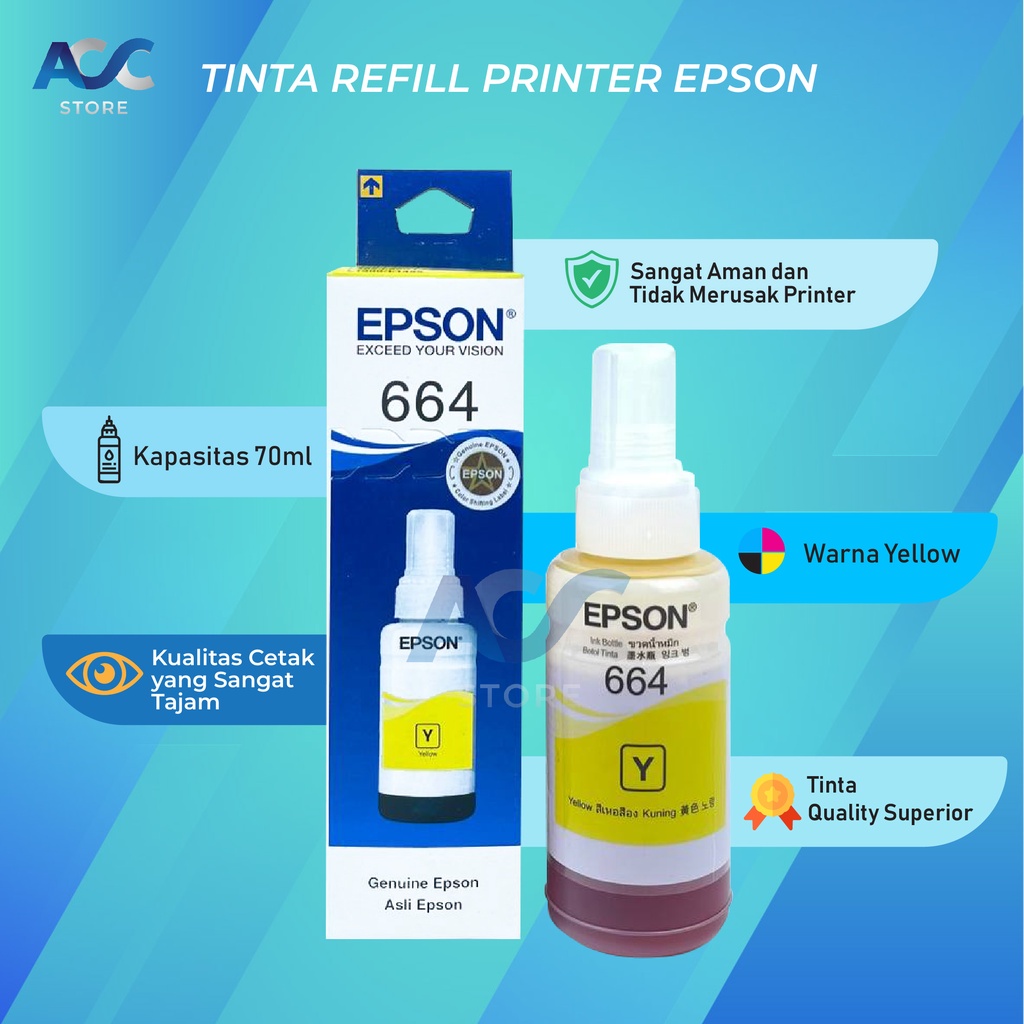 1 SET 4 PCS Tinta Epson 664 Isi Ulang Printer L100 L110 L120 L200 L210 L220 L300 L310 L360 L455 L650 L800 L1300