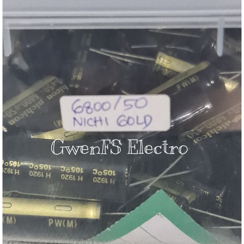 Elco 6800UF 50V Elko 6800 UF 50 V NICHICON List Gold