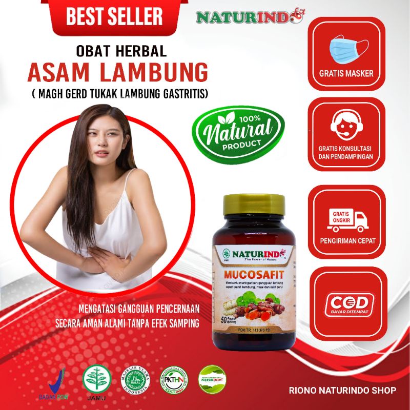 Obat Asam Lambung herbal Mucosafit Naturindo