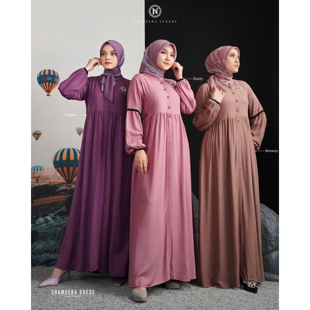 Shameera Dress Polos Rayon Gamis Nadheera Luxury