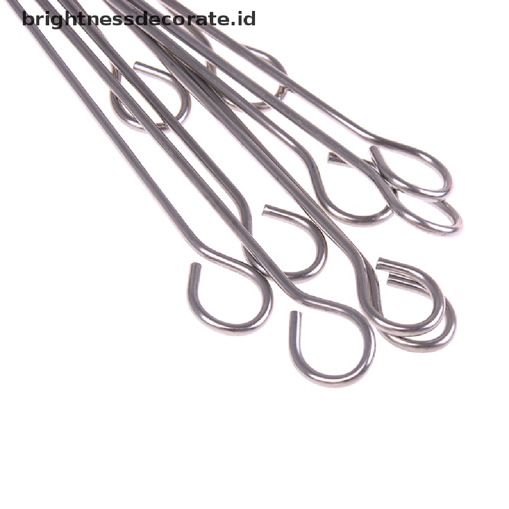 [Birth] 10pcs Stik Tusuk Sate Daging Angsa Bulat Panggang Stainless Steel BBQ [ID]