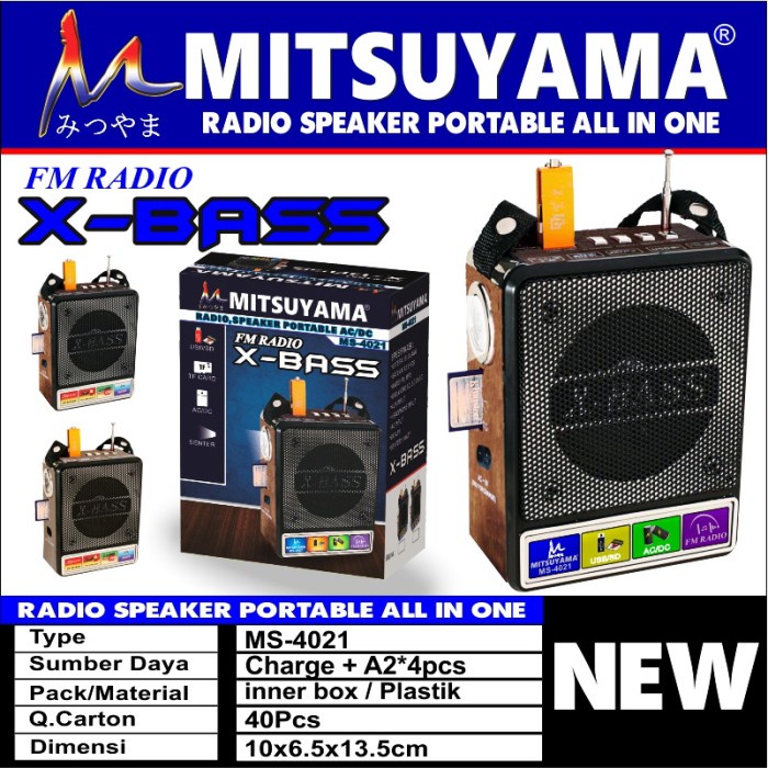 speaker portable Radio Portable / Radio Tape Player Mitsuyama MS-4021 - Non Bluetooth Z3W0 bass spek