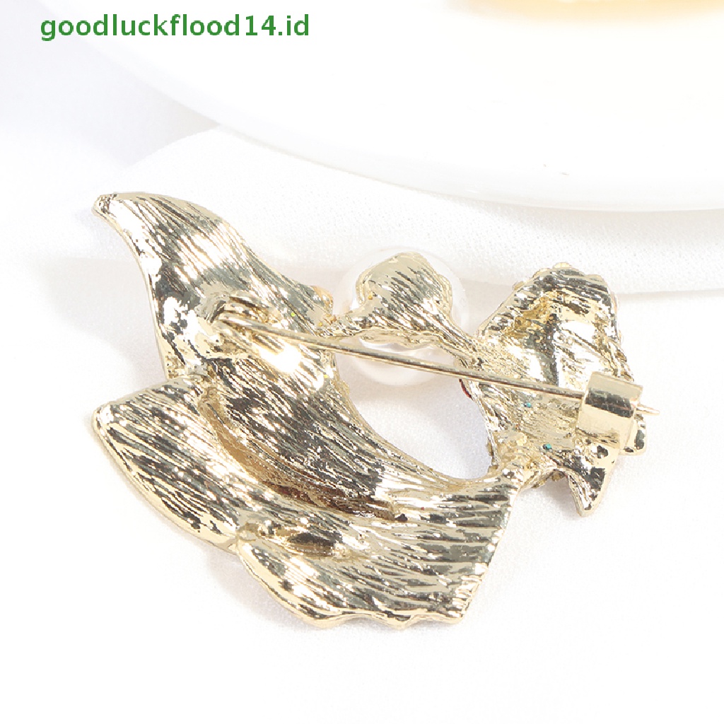 [GOOGFOUR] 1pc Kristal Berlian Imitasi Ikan Mas Bros Wanita Brooch Pin Aksesoris Pakaian [TOP]