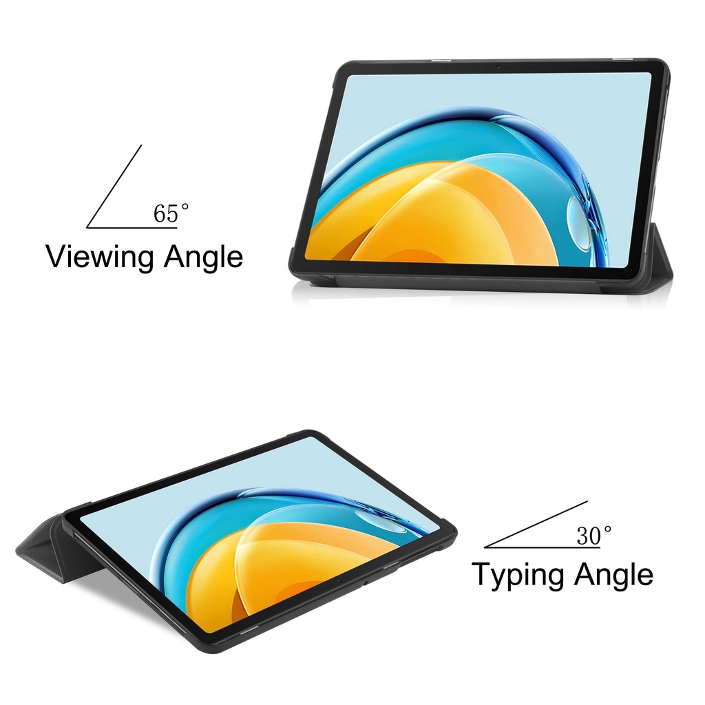 Untuk Huawei MatePad 10.4 SE (2022) AGS5-L09 AGS5-W09 Mate Pad SE 10.4-inci Tablet Perlindungan Case Fashion Tri-fold Custer Stand Casing Flip Holder Warna Solid Leather Cover SE SE