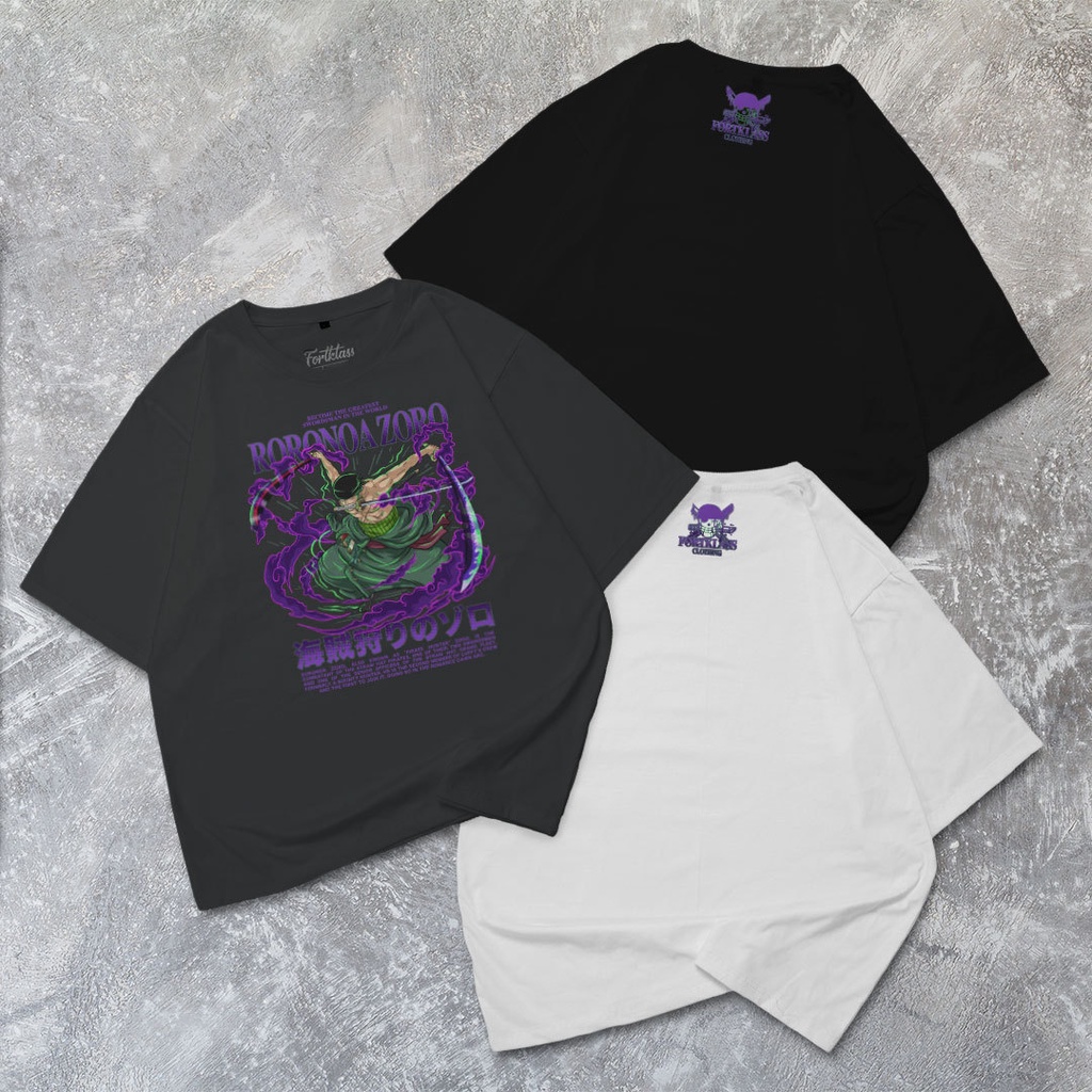 HipNop Kaos Oversize ZORO T-Shirt Cowok Premium