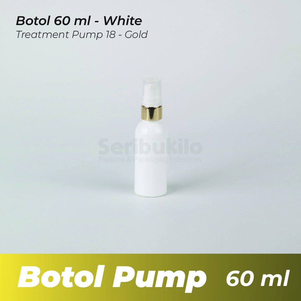 BOTOL PUMP 60 ML / BOTOL PLASTIK 60 ML TREATMENT PUMP GOLD / BOTOL 60 ML TREATMENT PUMP RING GOLD HALF COVER