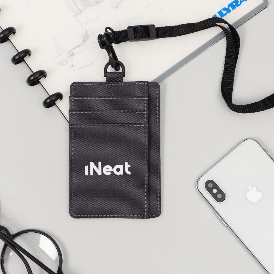 

✓ iNeat Card Holder Lanyard ID Card Nametag Wallet Grey Trend