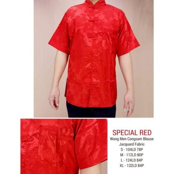 KEMEJA CONGSAM PRIA JACQUARD PREMIUM QUALITY SIZE S M L XL / CHEONGSAM