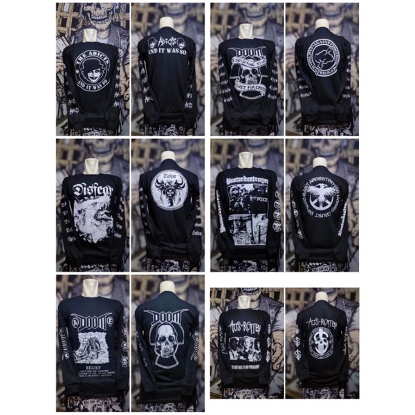 kaos panjang pria,kaos distro lengan panjang,cod kaos band punk lengan panjang,kaos band musik,kaos 
