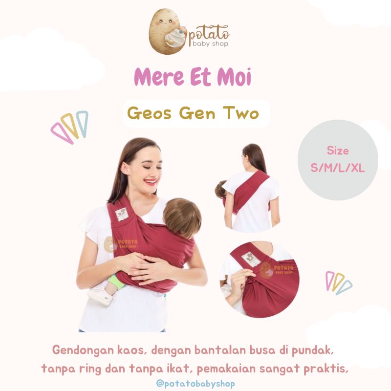 Mere Et Moi - Geos Gen Two - Gendongan Kaos Bayi