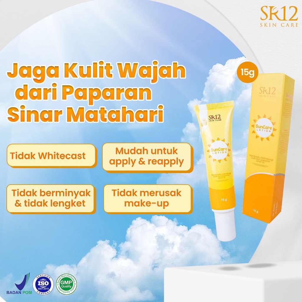 SR12 SUNCARE BPOM / SUNBLOCK SPF 25++ / SUN CARE SR 12 MENJAGA KULIT TETAP SEHAT &amp; LEMBAB / SUNBLOK WAJAH BPOM / SUNSCREEN AMAN