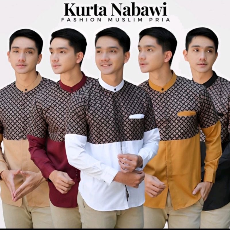 Baju Koko Kurta Lengan Panjang Pria Dewasa - Kurta New Nabawi - Matterial Toyobo Size M L XL