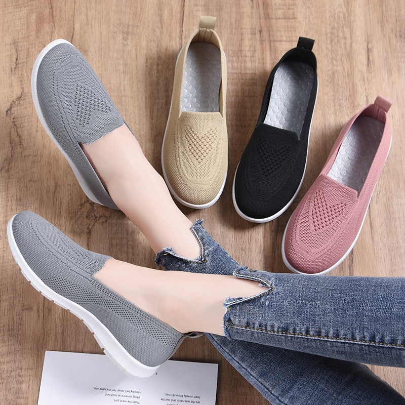 Sepatu wanita import flat shoes casual slip on anti licin