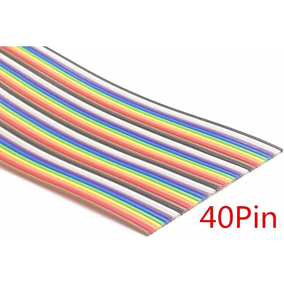 Kabel Pelangi Dupont Wire Flat Flexible Rainbow Pita Ribbon PCB Cable 40 PIN 40P 40 P