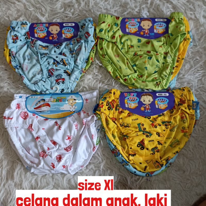 celana dalam anak laki umur 4-11 tahun harga 3 pcs  bahan catton halus