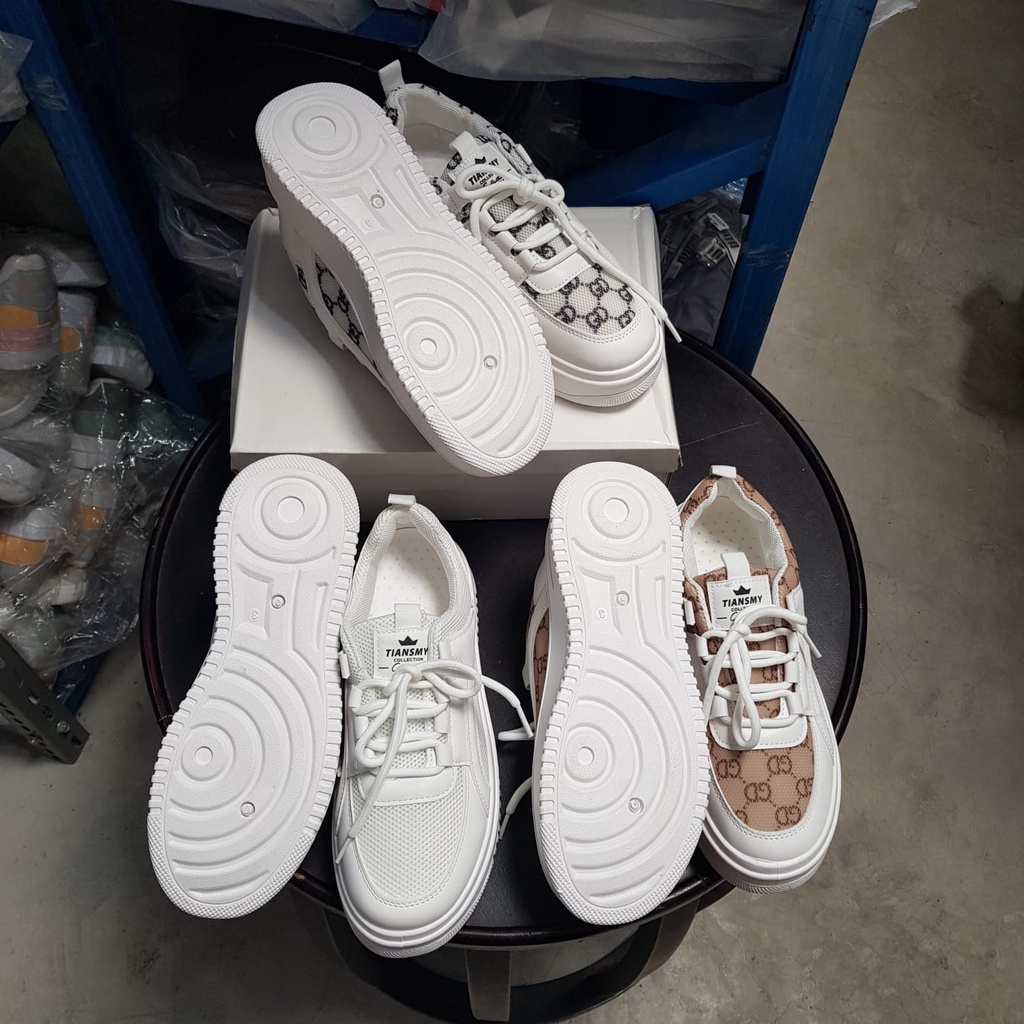 [✅BISA COD] 22105 SEPATU WANITA IMPORT TSMY SOL TEBAL PUTIH DENGAN TALI (REAL PICTURE)