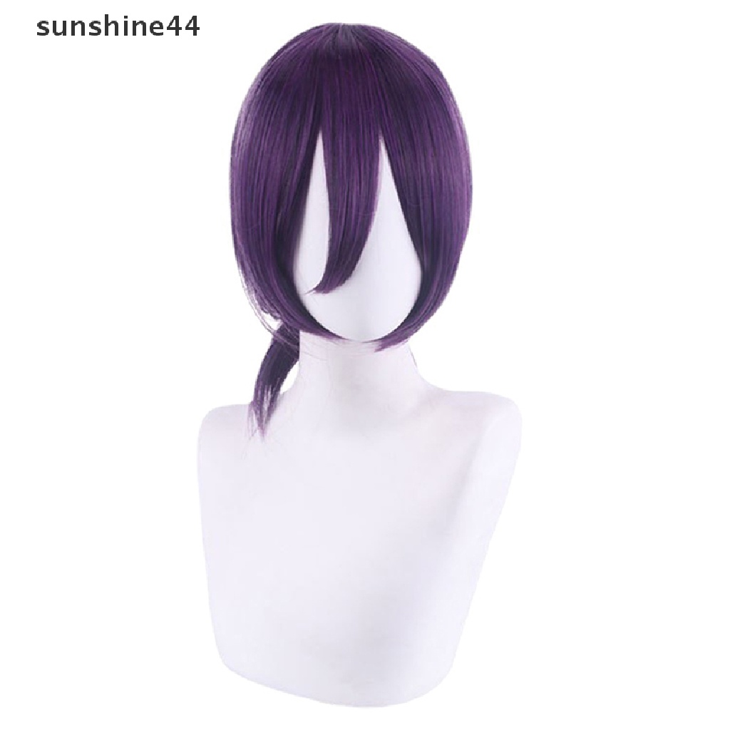 Sunshine Chain Man Reze Cosplay Wig Ungu Ponytail Rambut Sintetis Wig Cosplay Props.