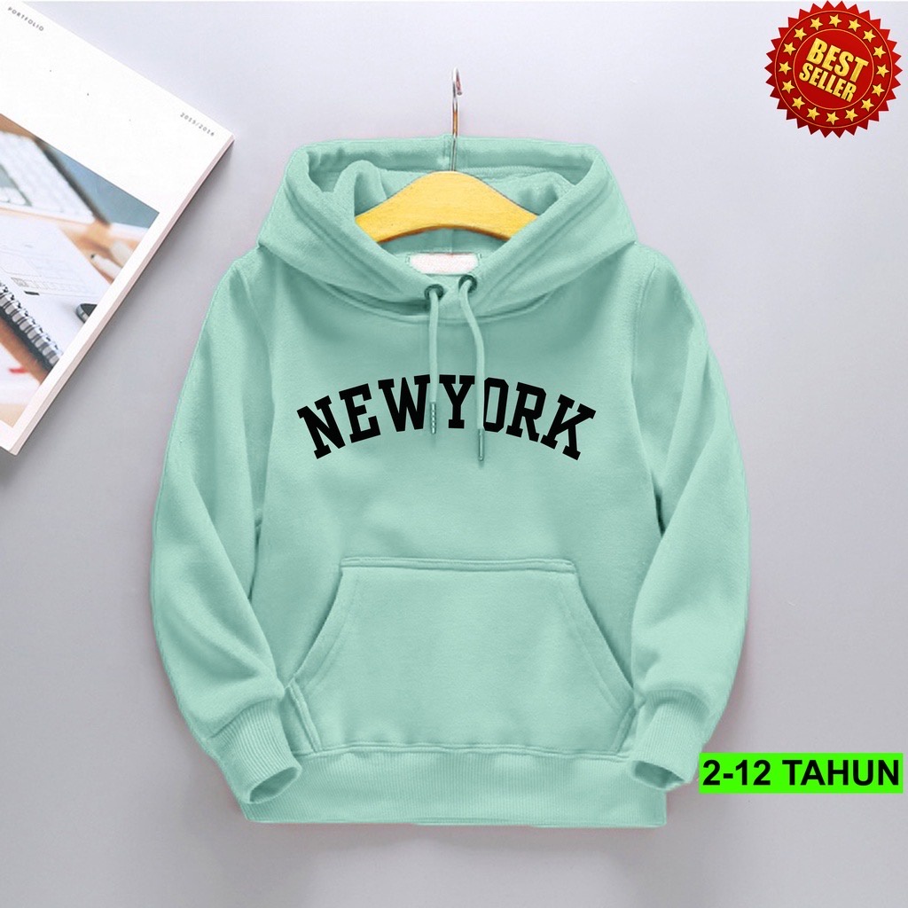 NEWYORK Jumper Hoodie Anak II Jaket Hoodie Anak Viral II Sweater Hoodie Kids Size M - XL ( Laki Laki &amp; Peremepuan )