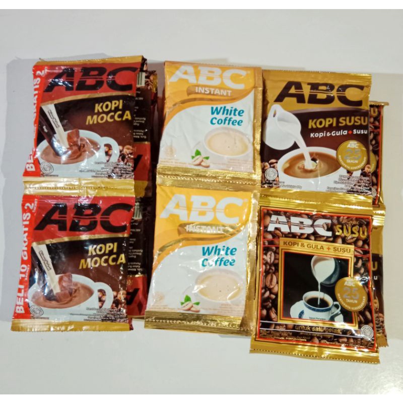 Kopi ABC Susu || Kopi ABC White Coffe || Kopi ABC Mocca 1 Renceng Isi 10