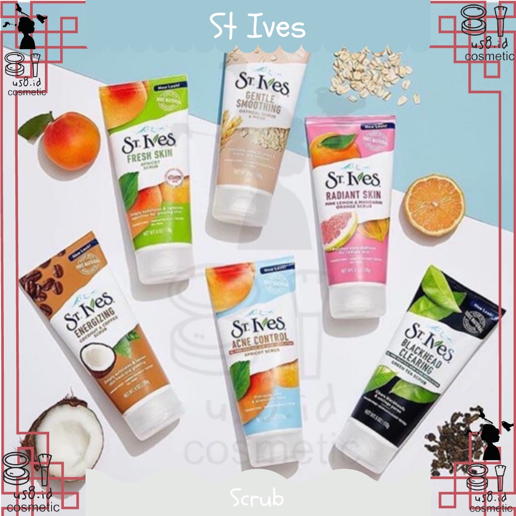 ST. ives face scrub &amp; mask 170gr / ST.Ives oatmeal / st. ives pink lemon &amp; mandarin / facial mask