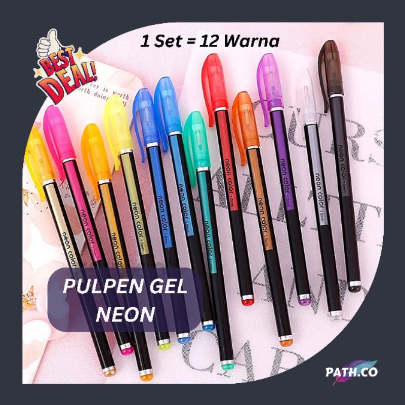 

Zuixua Gel Pen 12 Warna Pulpen Neon Bolpen 1 Pak Import Ballpoint