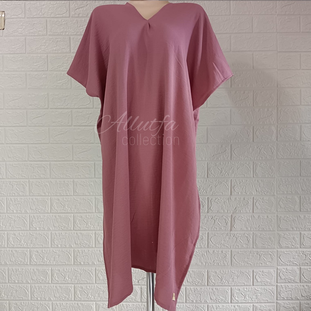 Long Square Cringkle Airflow Jumbo  atasan wanita Blouse V Neck