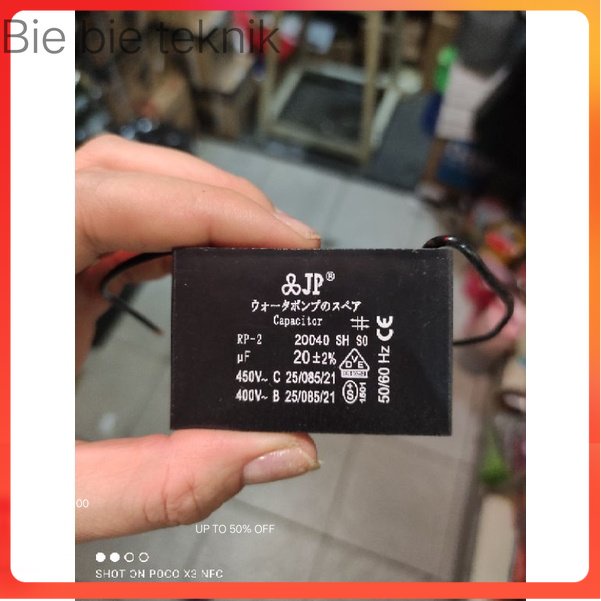 kapasitor JP 20UF /capacitor 20UF JP PUMP PART . Bie bie teknik