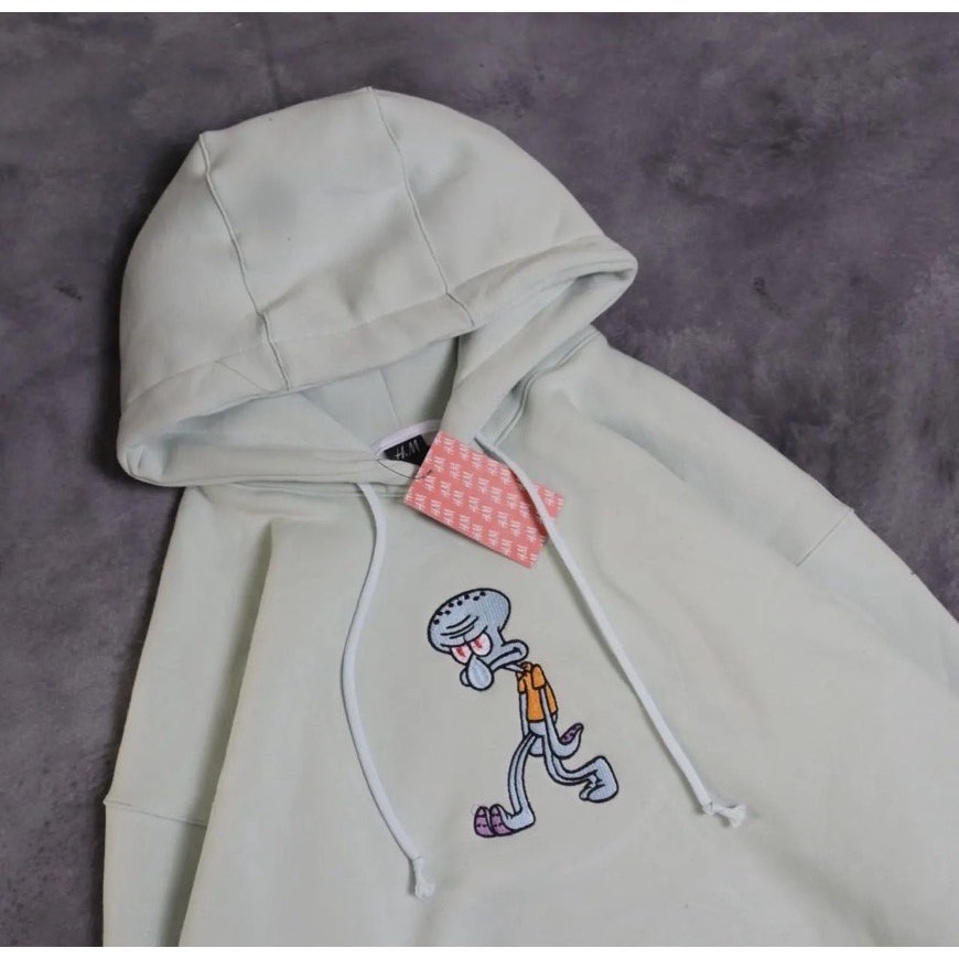 JAKET SWEATER HOODIE SQUIDWARD MIND H&amp;M FULLBORDIR &amp; FULLTAG BEST SELLER