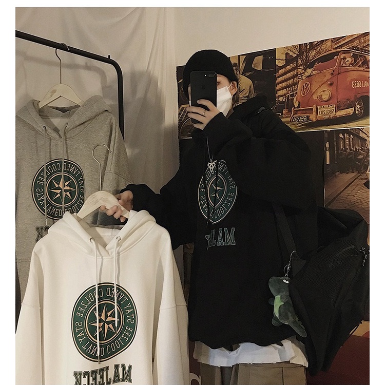 Jaket Sweeter Switer Sweater Sweter Hoody Hody Houdie Hudie Hoodie Hoddie Hodie Oversize Hitam Cream