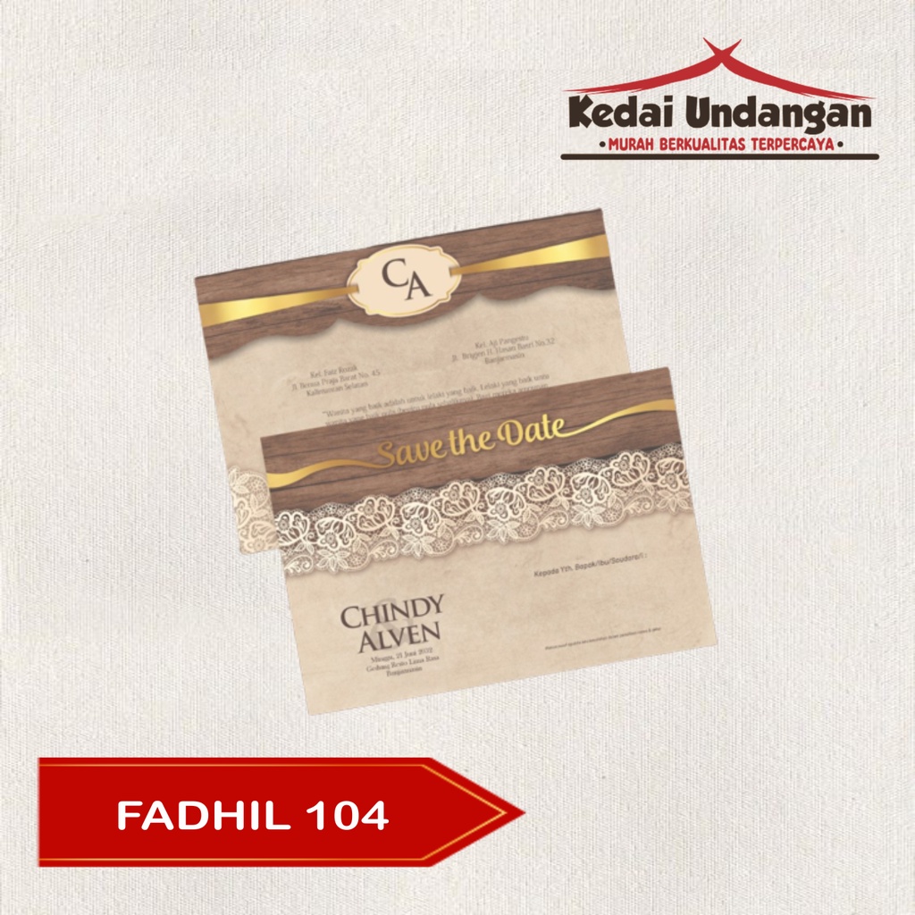 Undangan Pernikahan Cantik Fadhil 104 Murah